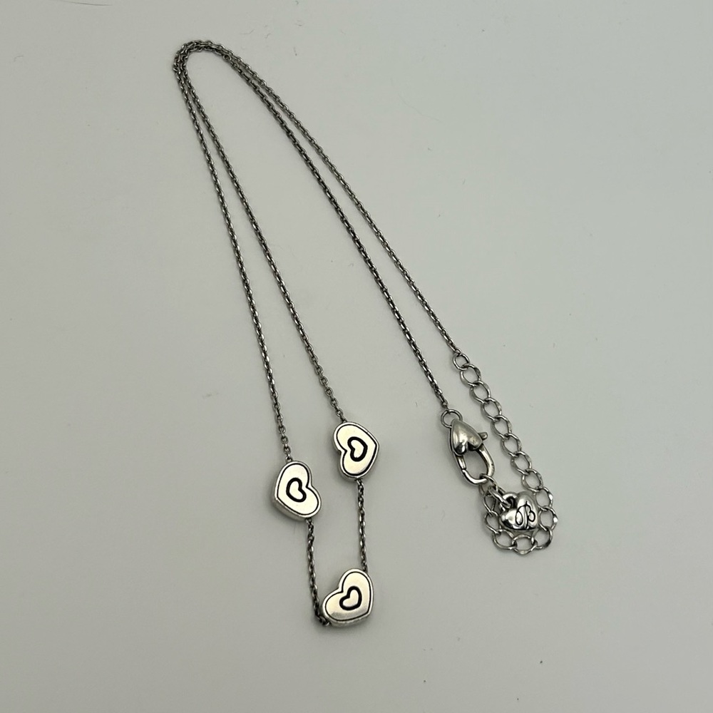 Brighton Celestia Heart Necklace 17" Silver Plated Clear Crystals Retired - Picture 4 of 8